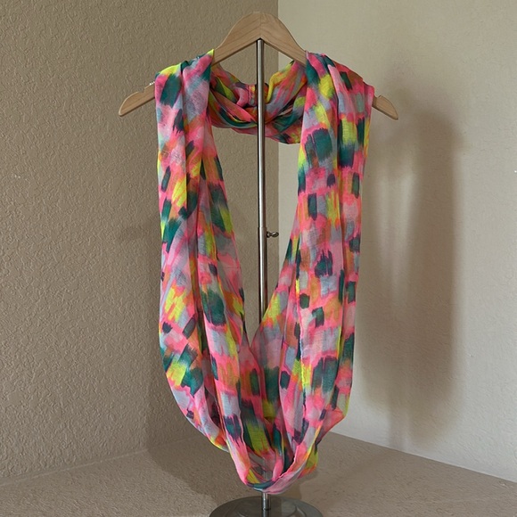 Multi-Color Abstract Print Infinity Scarf - Picture 1 of 5